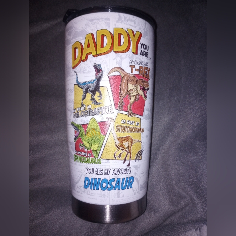 Daddysaurus Hot & Cold 20 oz Travel Mug NWOT - Picture 6 of 7
